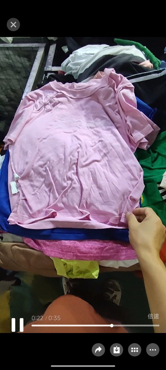 Second-Hand Clothes Old Export to Africa and Southeast Asia Cross-Border Supply Live Broadcast Women's T-Shirts Short Fashion Sold by the Pound