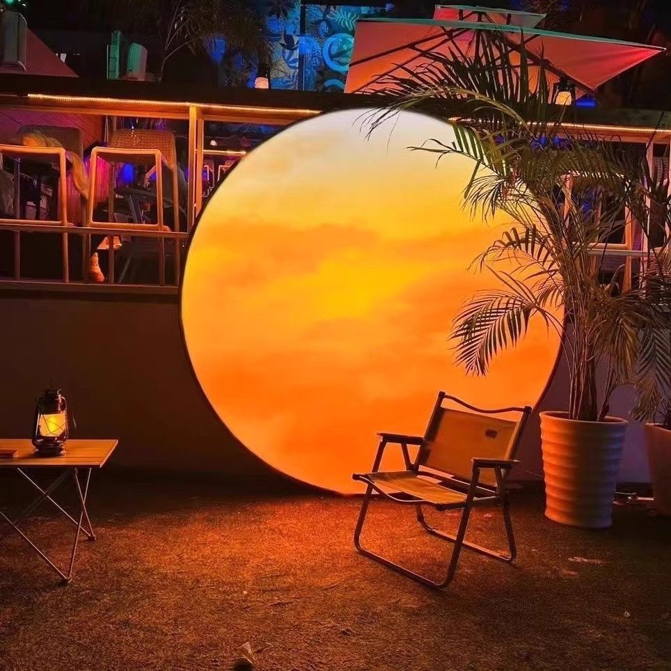 Модная световая коробка луны закат световая коробка светящийся фон для кемпинга закат фото для прямой трансляции