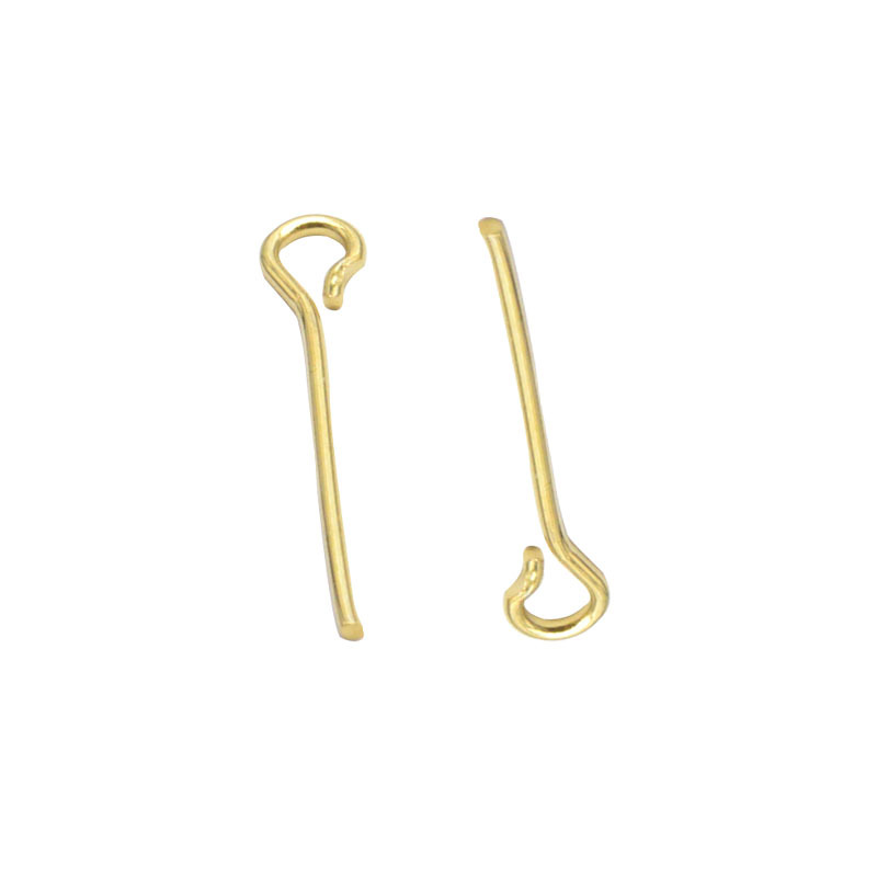 Color preserving 18K gold nine-character needle copper material 9-character needle round head beaded material DIY jewelry metal accessories