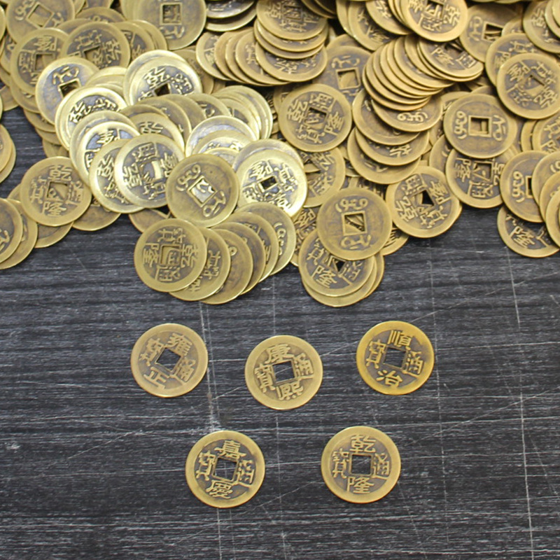 Five Emperor coins copper coins ancient coins pure copper Shunzhi Kangxi Qianlong Yongzheng Emperor Tongbao string buried pressure threshold Yiwu small commodity