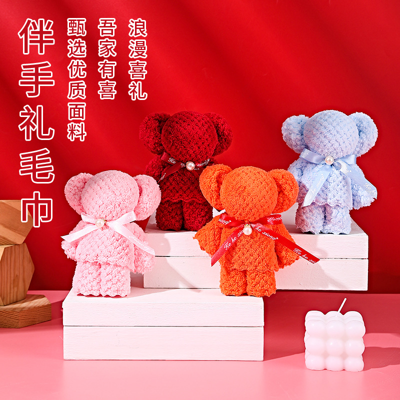 Полотенце с принтом ананаса и медведя из кораллового велюра, сувенир, подарок на детский праздник, ко Дню матери, на свадьбу, для магазина конфет, корпоративный подарок, благотворительность