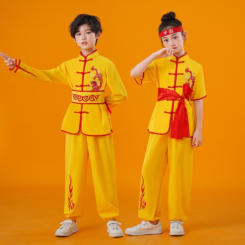 New Children's Wushu Kung Fu Training Clothes Chinese Style Performance Clothes for Boys and Girls Tai Chi Performance suit