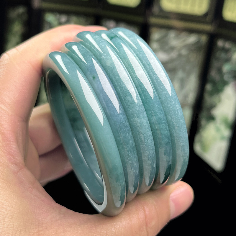 Hazardous Ice Bottom Blue Water Jade Bracelet Natural A-Grade Jade Bracelet Genuine Positive Circle Bracelet Hand Ornaments Four Seasons Jewelry Wholesale
