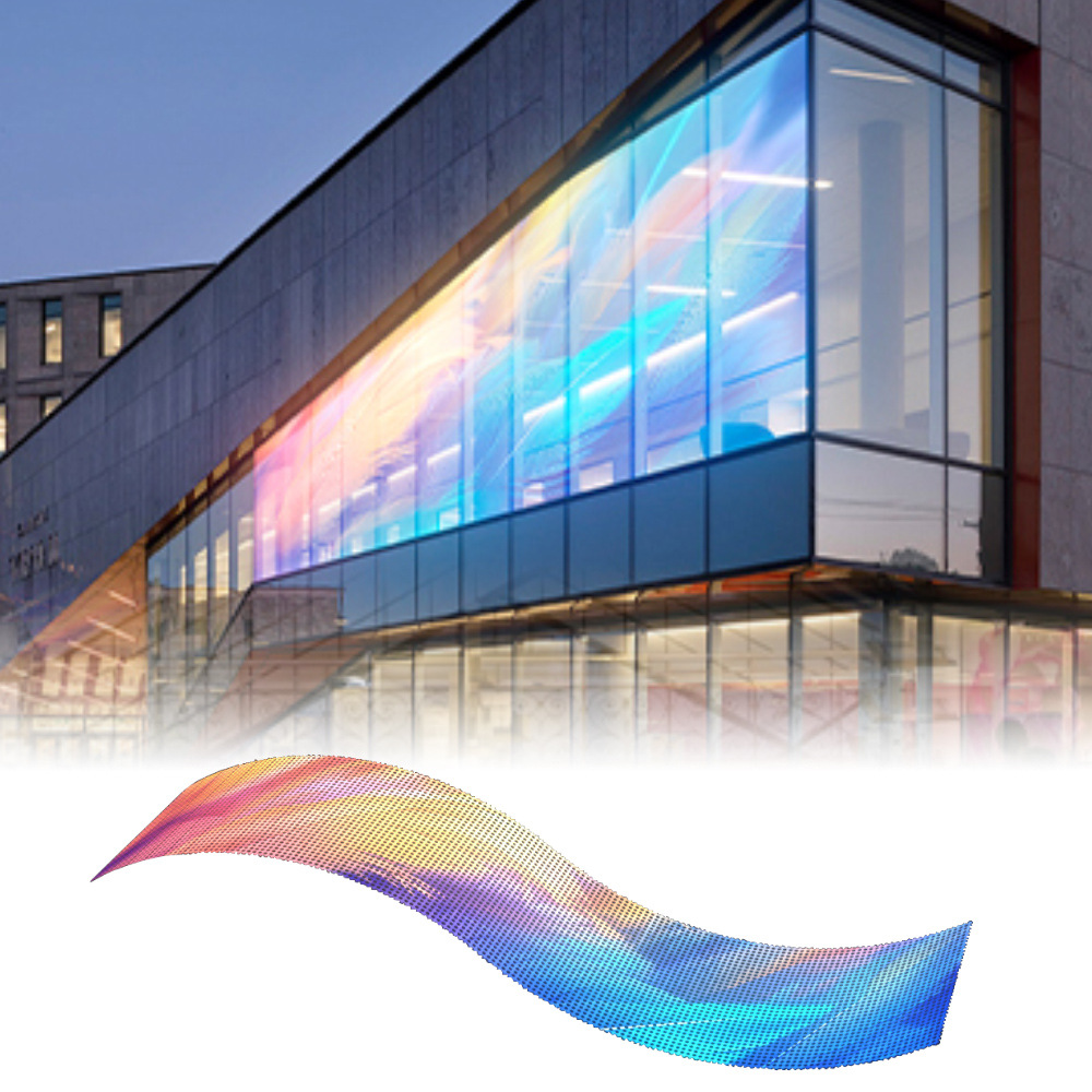 P3.91 Light-Emitting Diode Transparent Holographic Screen Flexible Ultra-Thin Dynamic Display Classy Patent Technology