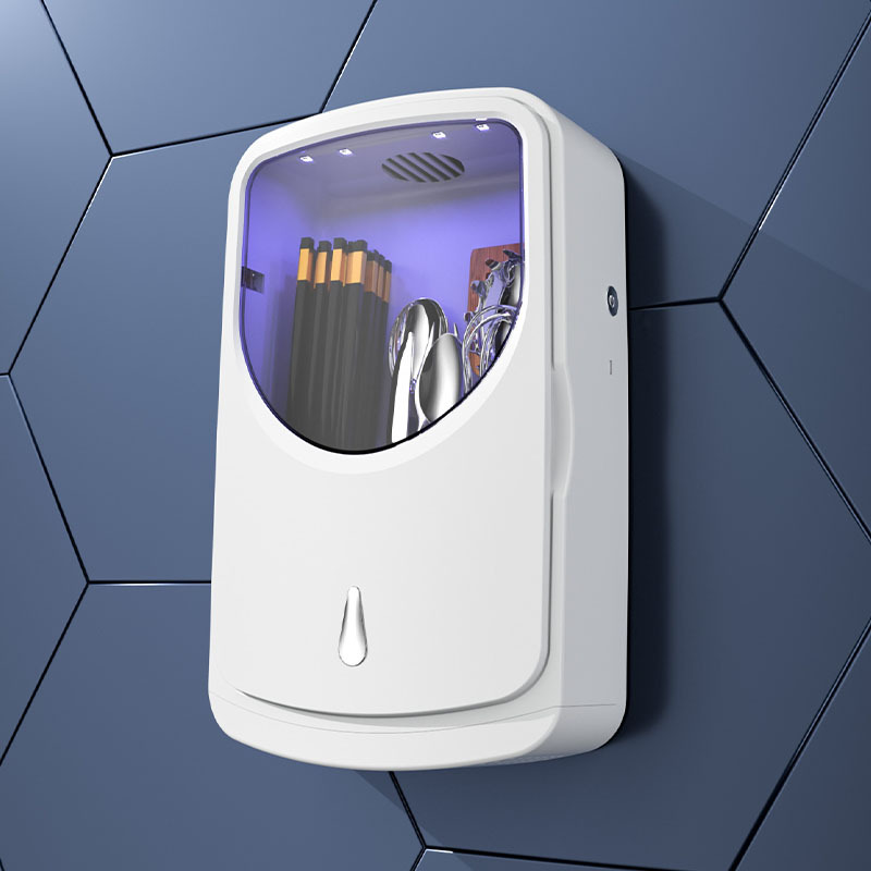 Пластиковый кухонный умный стерилизующий держатель для палочек для еды, бытовой дезинфекционный и дренажный контейнер для палочек, настенный простой контейнер для палочек, пылезащитный органайзер для мисок и палочек