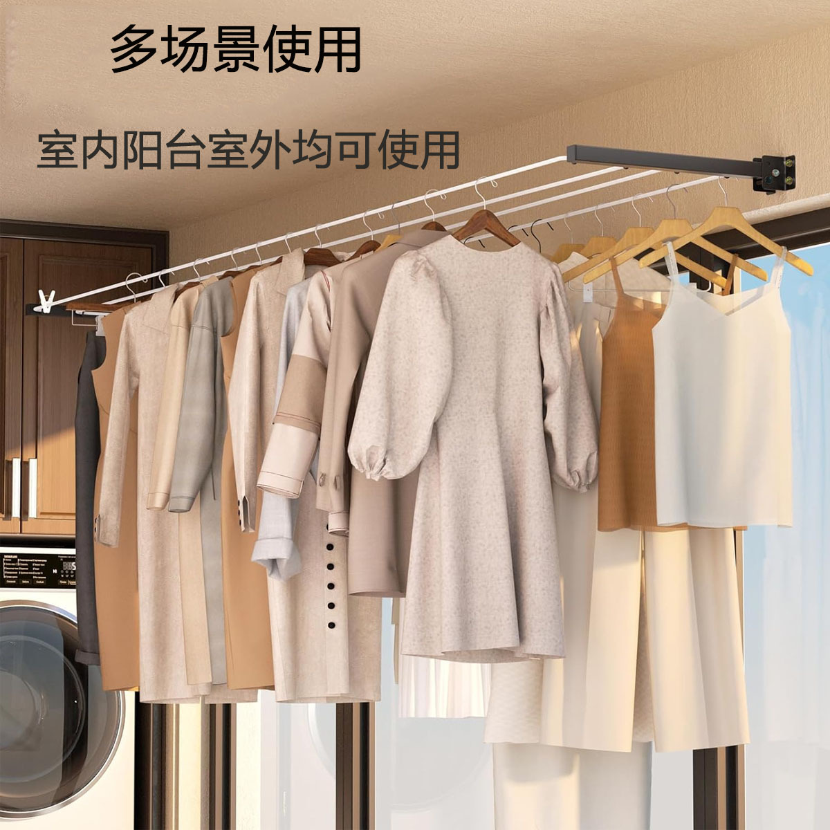 Cross-border wall-type folding drying rack can lift clothes line with strong load-bearing capacity of metal products