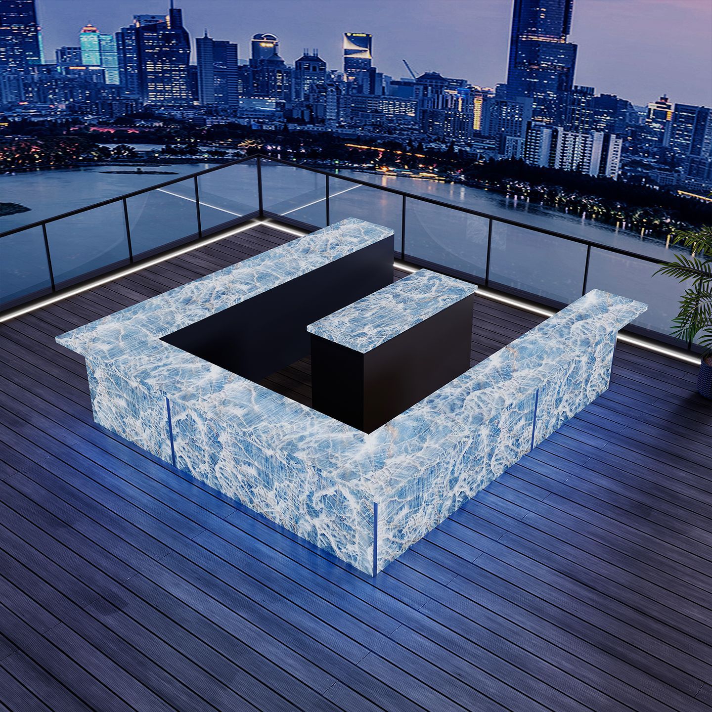 Bar Luminous Bar Outdoor Furniture Natural Jade Creative Bartending Bar Party Party Marble Bar