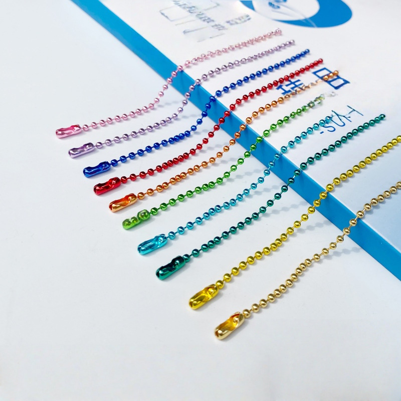 Electrophoresis Color Bead Chain 12cm Wave Bead Chain DIY Jewelry Accessories Plush Doll Hanging Chain in Stock Factory Direct Sale