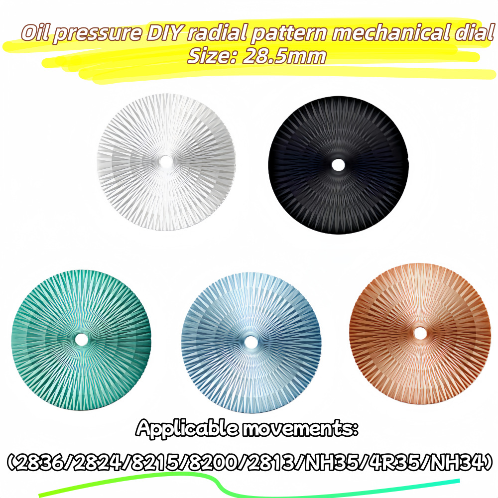 Циферблат Nh35 DIY с узором вентилятора, модификация механической поверхности, аксессуары для часов Nh34/2815/2824 размер 28.5мм
