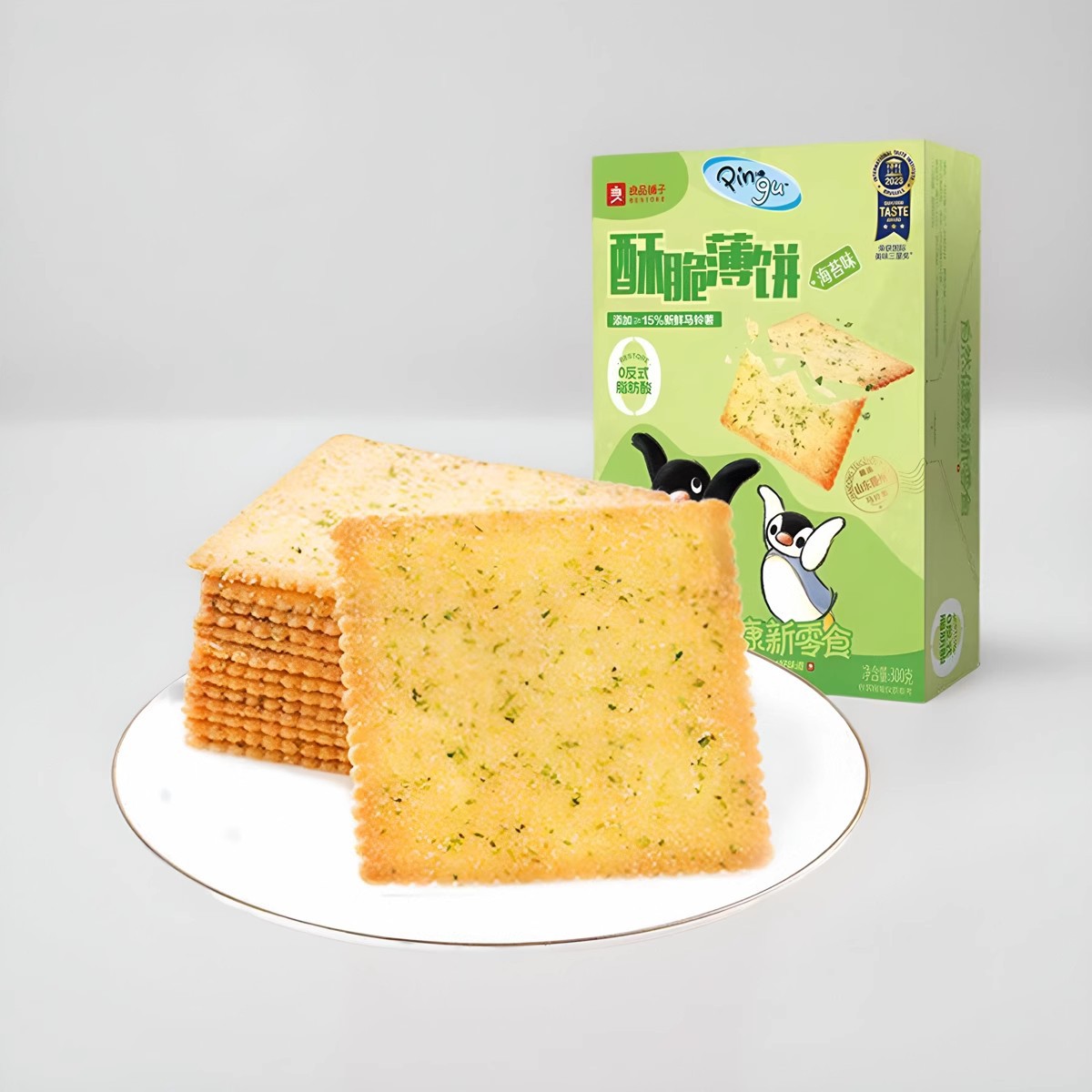 Liangpin shop crispy pancake 300g seaweed biscuit puffed food Net red snack whole box wholesale one-piece delivery