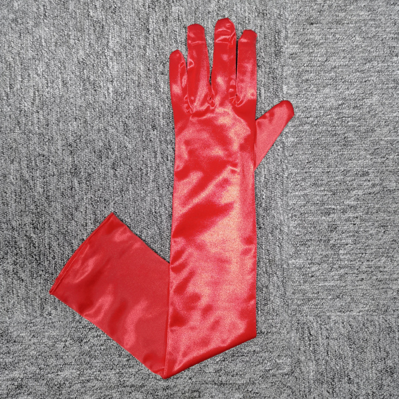 Satin Gloves Extended Gown Satin Wedding Performance Prom Costume Accessories Etiquette Multicolor Elbow Spandex Evening Dress