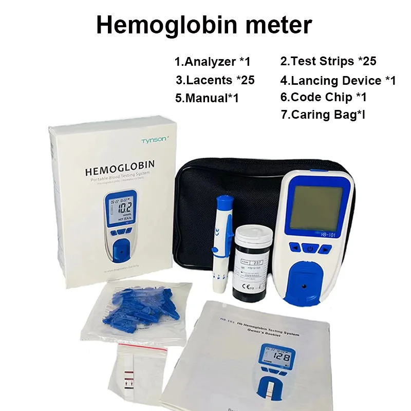 Factory hemoglobin detector to measure household suit containing 25 hemoglobin test paper English suit