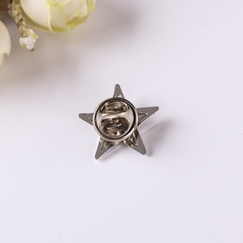 Zinc alloy five-pointed star badge metal three-dimensional costume accessories souvenir pin badge badge customization