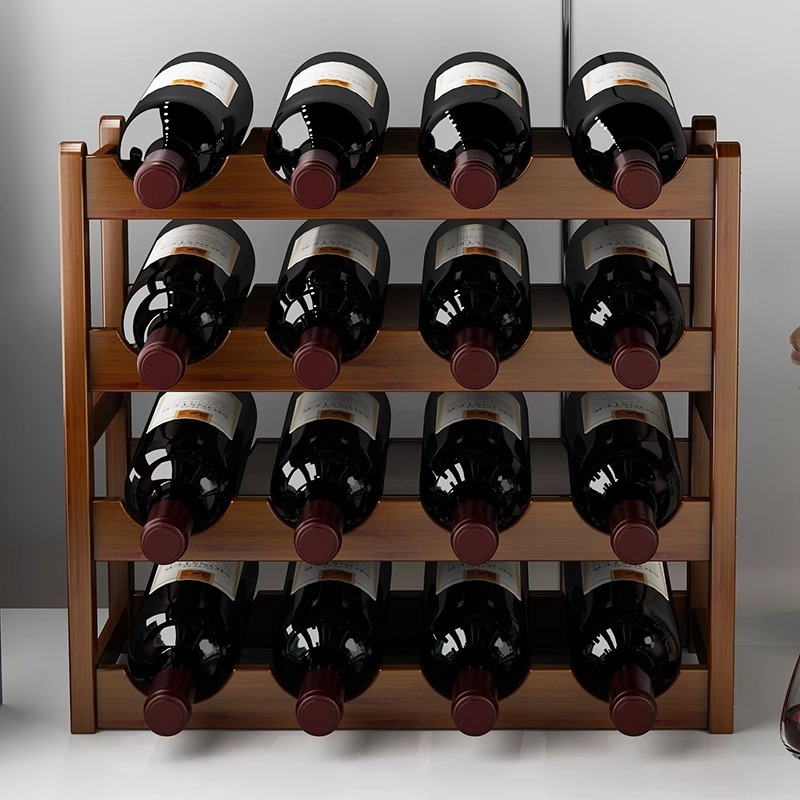 Red Wine Rack Household Wine Rack Ornaments Display Rack Wine Cabinet Storage Rack Multi-bottle Plaid Wine Simple Desktop