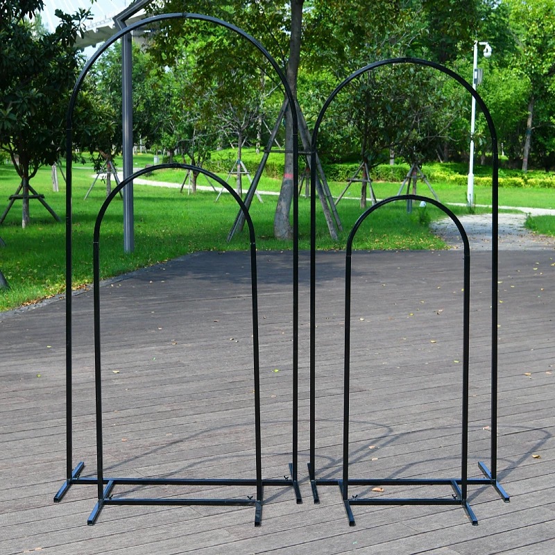Wholesale new wedding props black arched arch stage background welcome ornaments decorative wedding iron flower stand