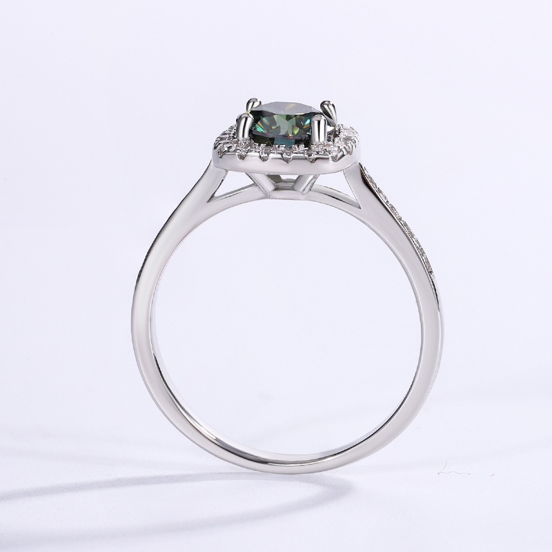 Manufacturer's In-Stock Dropshipping S925 Silver Moissanite Ring for Women, Princess-Cut Ring, Niche High-End Diamond Ring