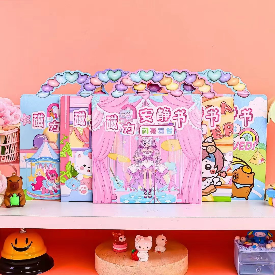 Новая магнитная тихая книга для детей, ручная работа, милые мультяшные магнитные наклейки, оптовые производители