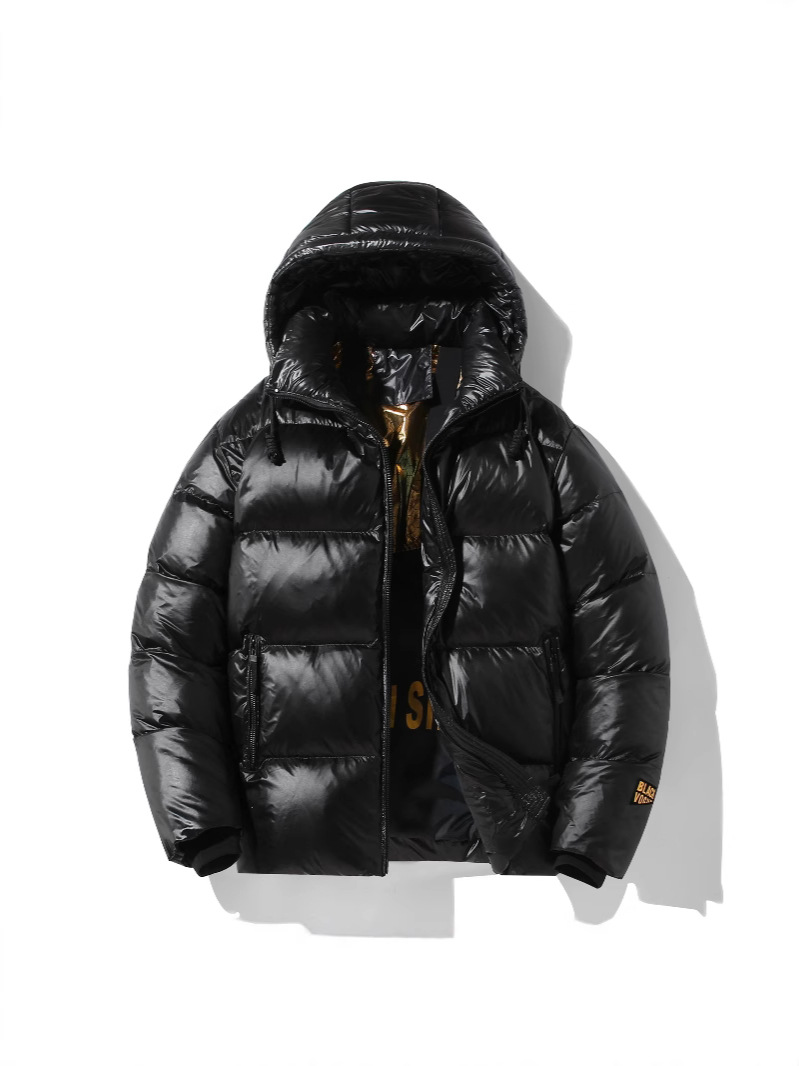 2023 Hot New Black Gold Oversized Fashion Warm Thickened Jacket Men's Hooded 150kg