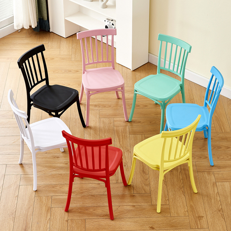 Children's Windsor Chair Home Leisure Dining Chair Plastic Back Chair Coffee Shop Seat Kindergarten Student Chair