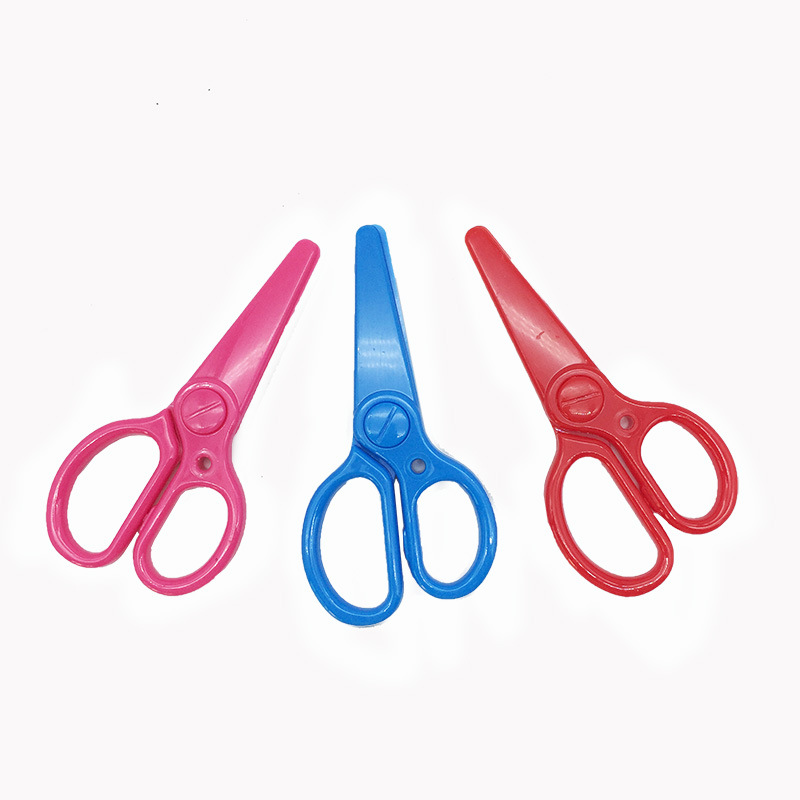 Children's safety small scissors handmade creative primary school scissors plastic anti-clip multi-functional office labor-saving paper-cutting knife