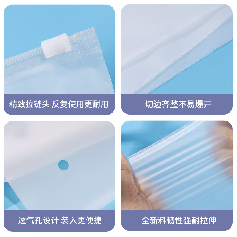 Pe New Material Transparent Clothing Zipper Bag Plastic Bag Clothes Packaging Bag Household Storage Bag Can Be Printed with Logo Wholesale