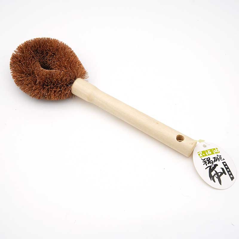 Pot and Pan Brush Supermarket Linyi Small Commodities One Yuan Two Yuan Daily Necessities Kitchen Cleaning Long Handle Wooden Handle Coconut Palm Pot Brush