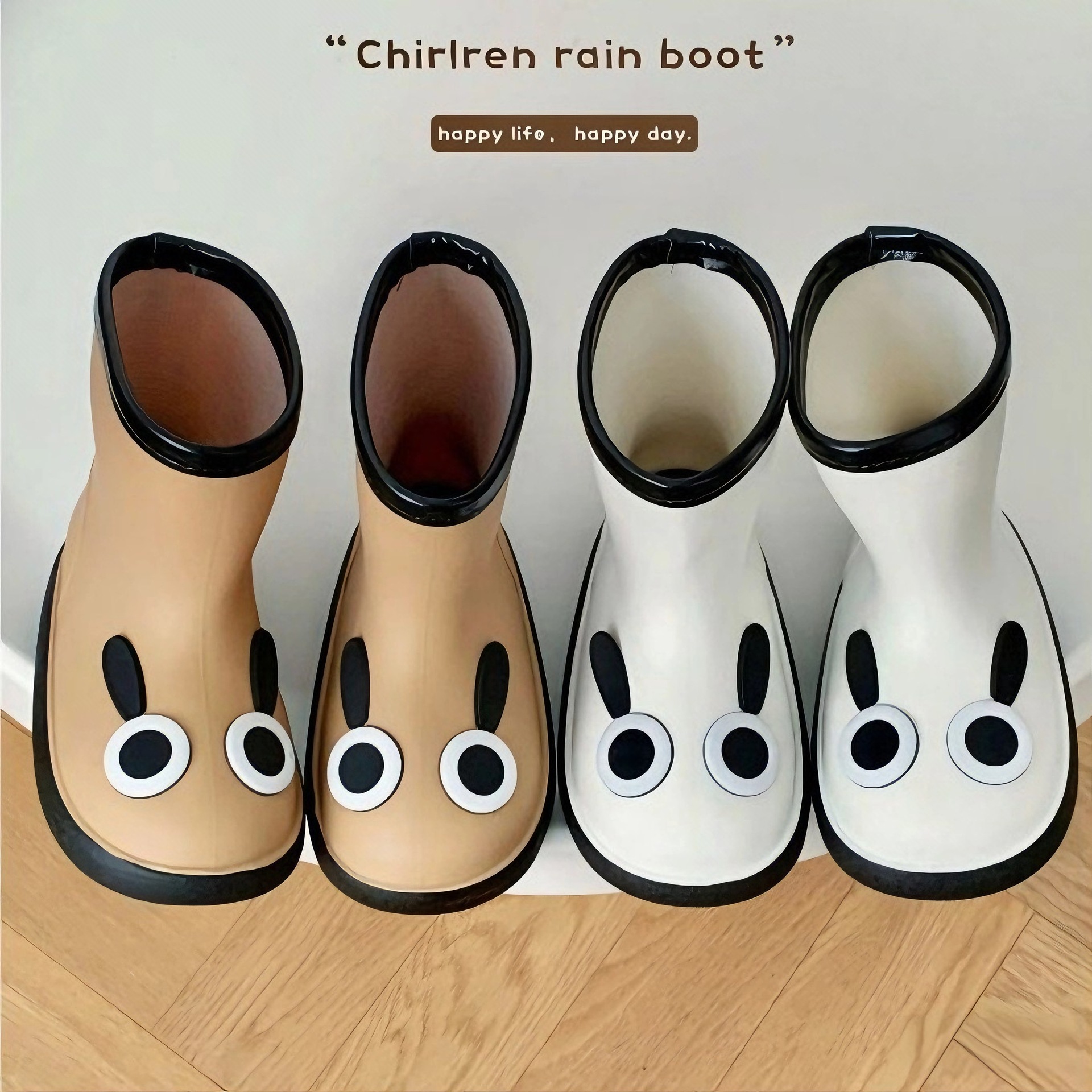 New Popular Four-Season Children's Rain Boots for Kindergarten Outdoor Wear Warm Waterproof Shoes Non-Slip Bottom Cartoon Rain Boots for Children