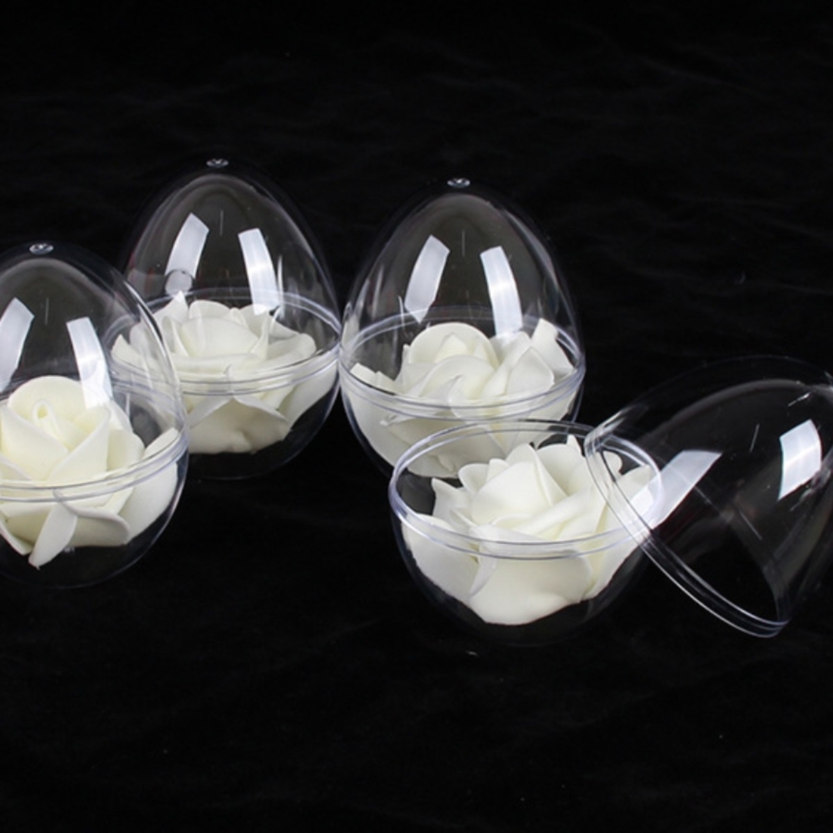 Transparent Flats Bottom Egg-Shaped Ball Hollow Plastic Oval Ball Lipstick Gift Opening and Closing Ball Candy Chocolate Packaging Box