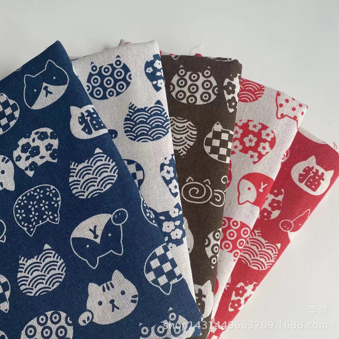 Льняная ткань, печать, подушка, кошачье гнездо, скатерть