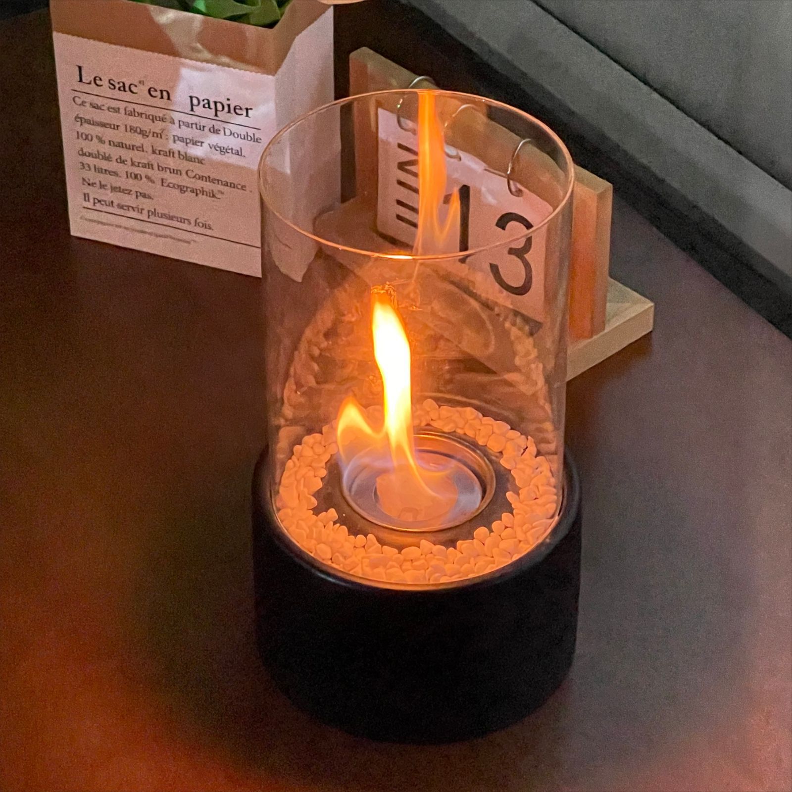 Patented Cross-Border Hot-Selling Indoor Small Alcohol Household Heating Portable Stove Desktop Real Fire Alcohol Fireplace Lamp