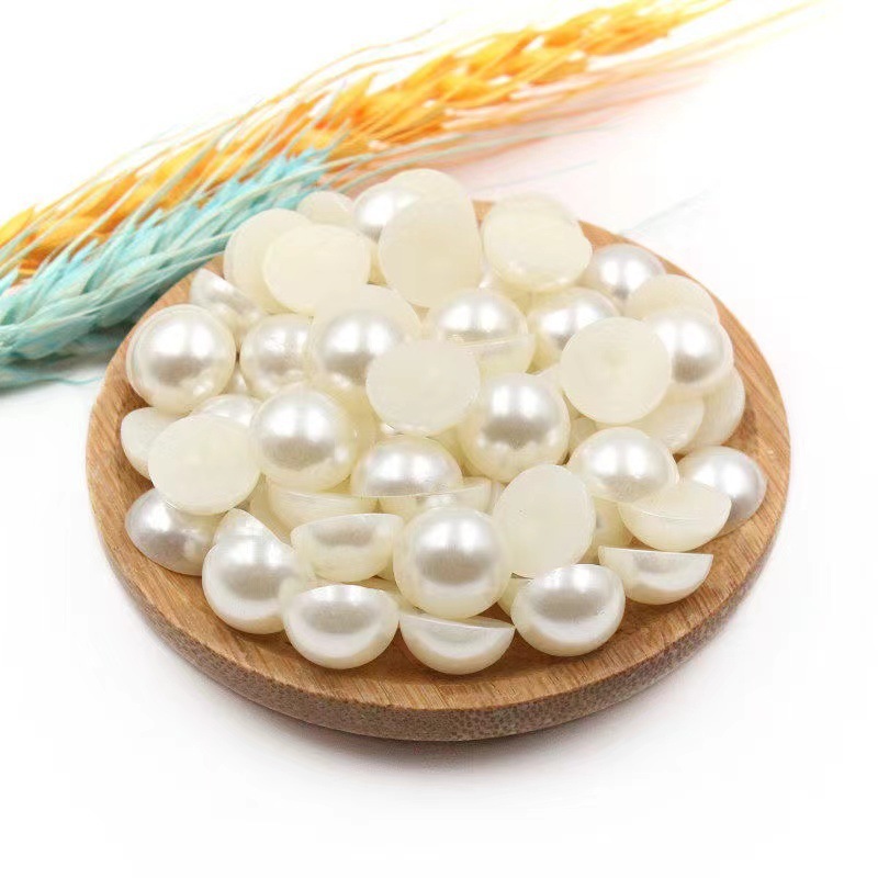 Semi-Circular Pearl Off-White Pure White Japanese Style Manicure Jewelry Decorative Small Accessories Flats Bottom Patch Size Mixed Without Color