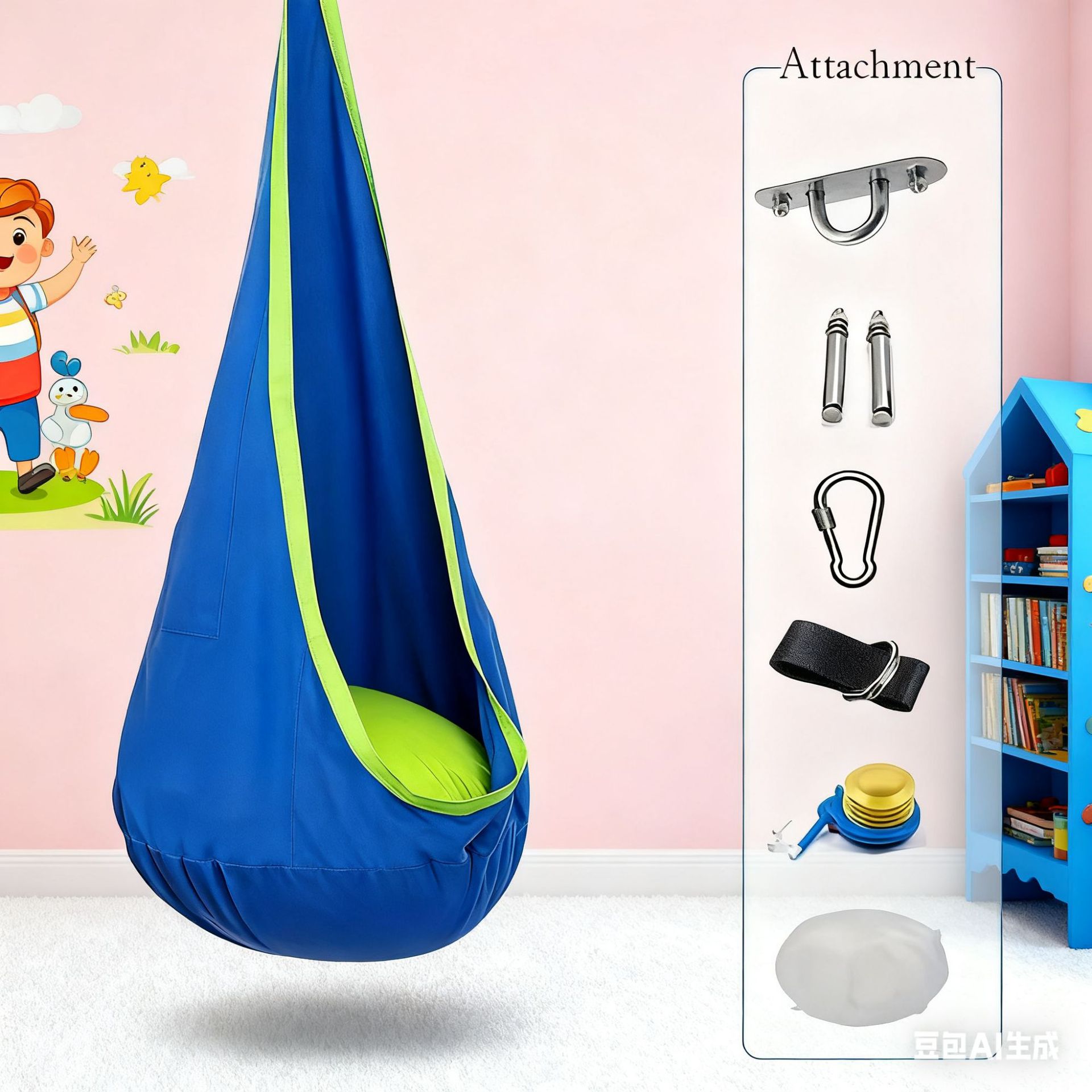 Подвесное кресло для детей с цветными огнями, гамак, кресло-подушка для дома