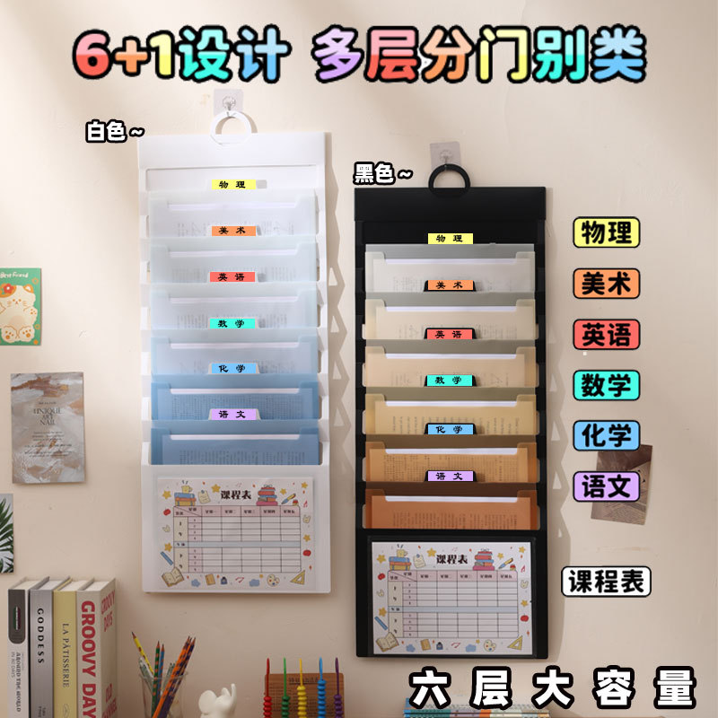 a4 plastic portable organ bag cross-border e-commerce popular multi-functional 6-grid file bag hanging organ folder
