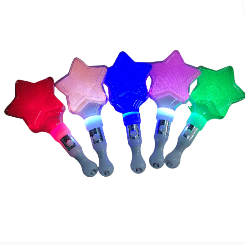 Wholesale Heart-Shaped Glow Sticks, Concert Star Glow Cheering Sticks, Five-Pointed Star and Heart Glow Sticks with Printed Logo
