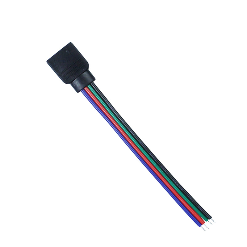 Rgb Light Strip 4-Pin Female Pin Sheathed Wire 4-Pin Male Pin Sheathed Wire Rgb Single-Head Wire Light Strip Connection Wire Copper Wire Core