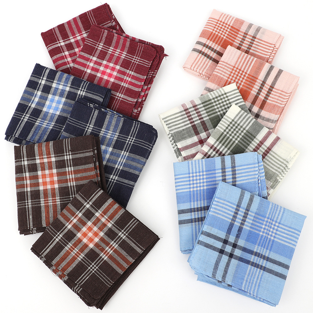 Мужской платок в клетку, смешанный цвет, полиэстер, хлопок, карманное полотенце, винтажный стиль
