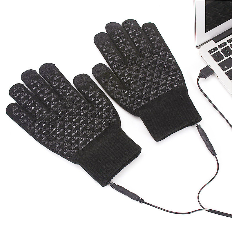 USB Gloves USB Electric Heating Gloves Winter Warm Temperature Control Touch Screen Office Outdoor Skiing Cycling Non-Slip