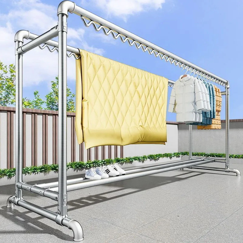 Сушилка для одежды из стальных труб, напольная сушилка для белья, для балкона и спальни
