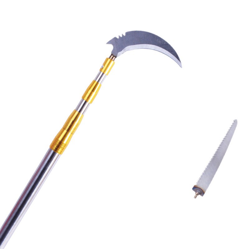 Telescopic Pole, Stainless Steel Fishing Net Pole, Tree Pruning Pole, High-Altitude Sawing, Grass Cutting Sickle, Hook, Camellia Pole, Telescopic Rod, Multi-Functional