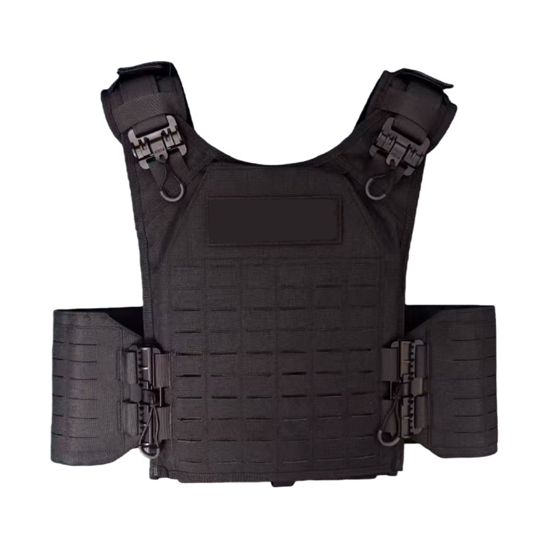 Black Tactical Stab-Proof Suit with Quick-Release Plastic Parts, Tactical Bullet-Proof Suit Can Be Printed with Logo