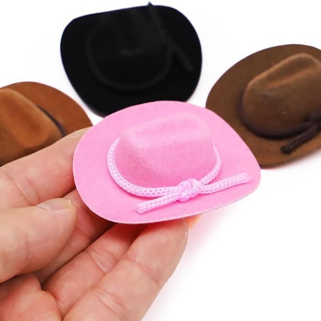 Мини ковбойская шляпа для игрушек, шляпа для бутылки вина, коричневая шляпа для маленьких домашних животных