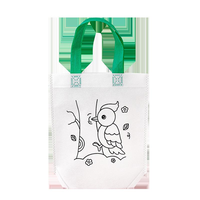 Children's Handmade DIY Painting Graffiti Bag Kindergarten Gift Cartoon Non-woven Painting Filling Hand Bag