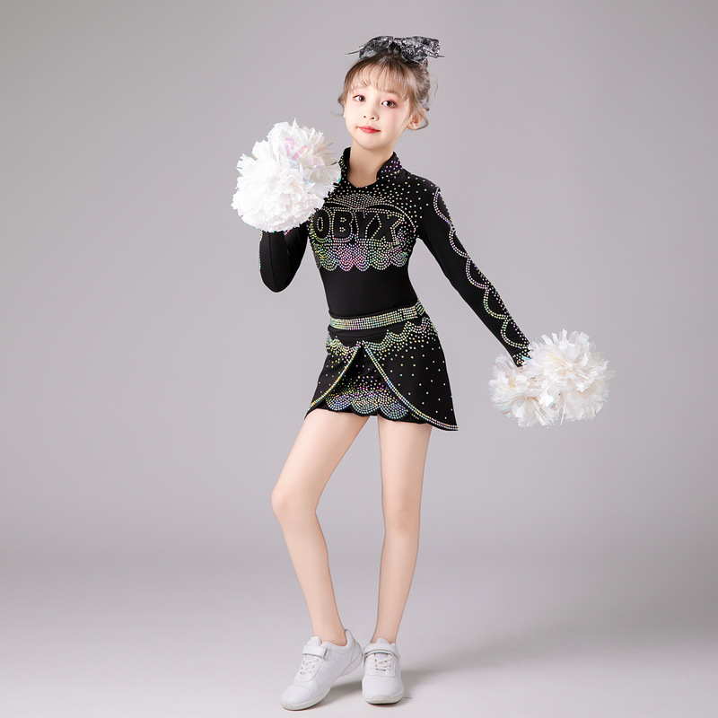 Children's Cheerleading Performance Clothing Long-Sleeved New Girls' Cheerleading Performance Clothing Dance Clothing Competition Competition Clothing