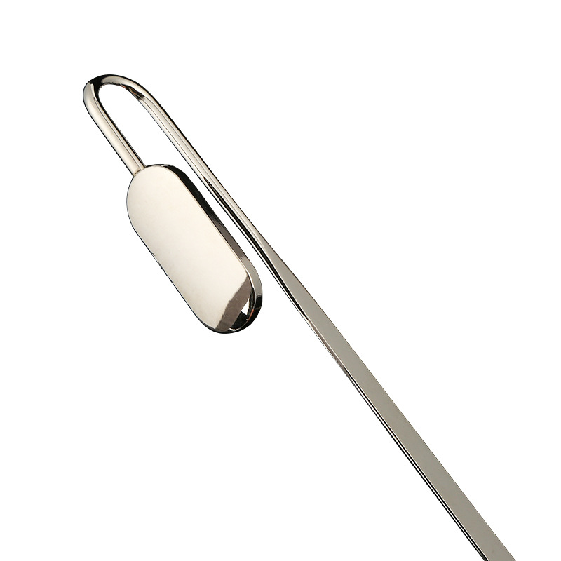 Creative Gift Willow Leaf Oval Metal Bookmark with Printable logo Letter Removal Rod Alloy Bookmark Graduation Gift