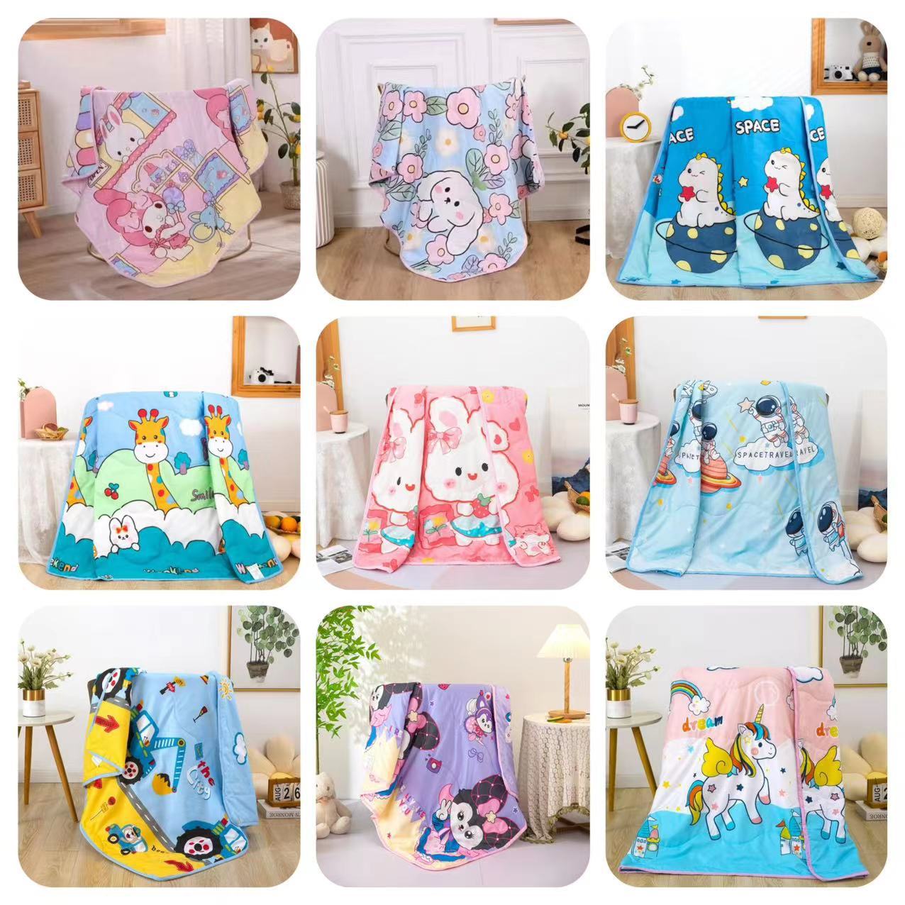 Детское летнее одеяло для внешней торговли, машинная стирка, мультяшное одеяло для детского сада, одеяло для кондиционера, стирка из хлопка, летнее прохладное одеяло, подарок, одеяло с защитой от комаров
