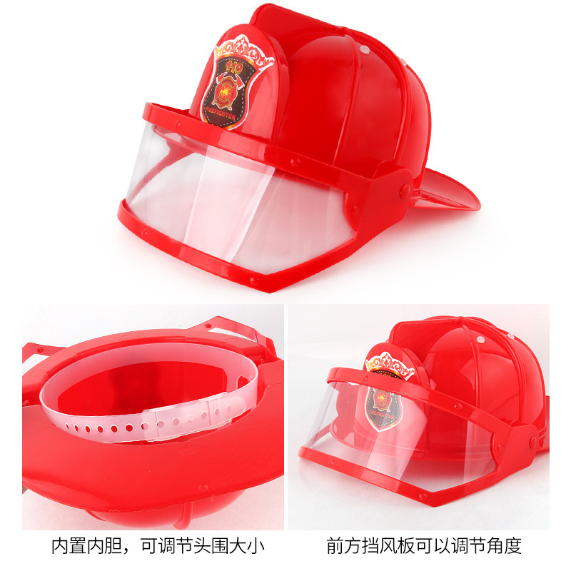 Children's Fire Clothes Firefighter Play Set Cartoon Waterproof Fire Coat Hat Water Gun Fire Extinguisher Accessories