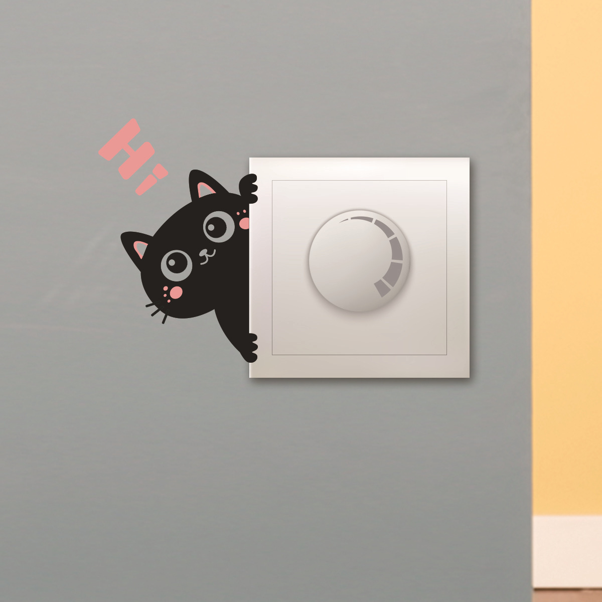 Cartoon switch stickers wall stickers bedroom living room decorative wall stickers self-adhesive cat waterproof self-adhesive wall stickers wholesale