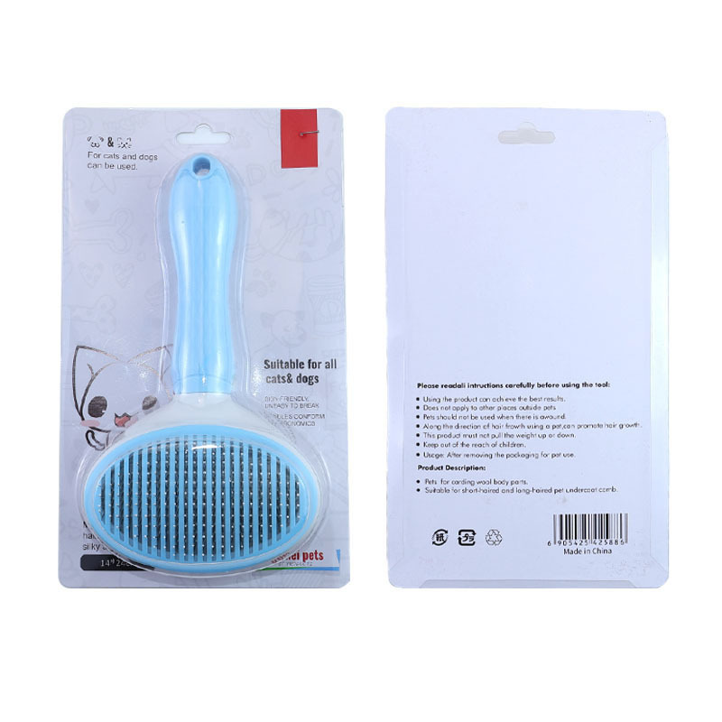 Pet one-button self-cleaning comb to float hair cat comb brush dog hair non-slip comb cleaning artifact cross-border wholesale