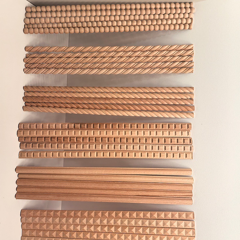 Cross-Border Amazon Quality Beech Wood Carved Twist Lines Living Room Background Wall Decoration Waistline Edge Strip Mirror Frame