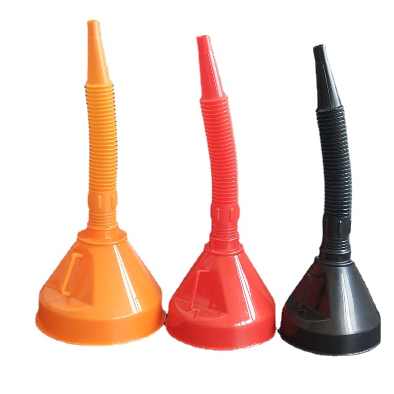 Multi-caliber fuel funnel with strainer hose car motorcycle oil gasoline large plastic rubber funnel